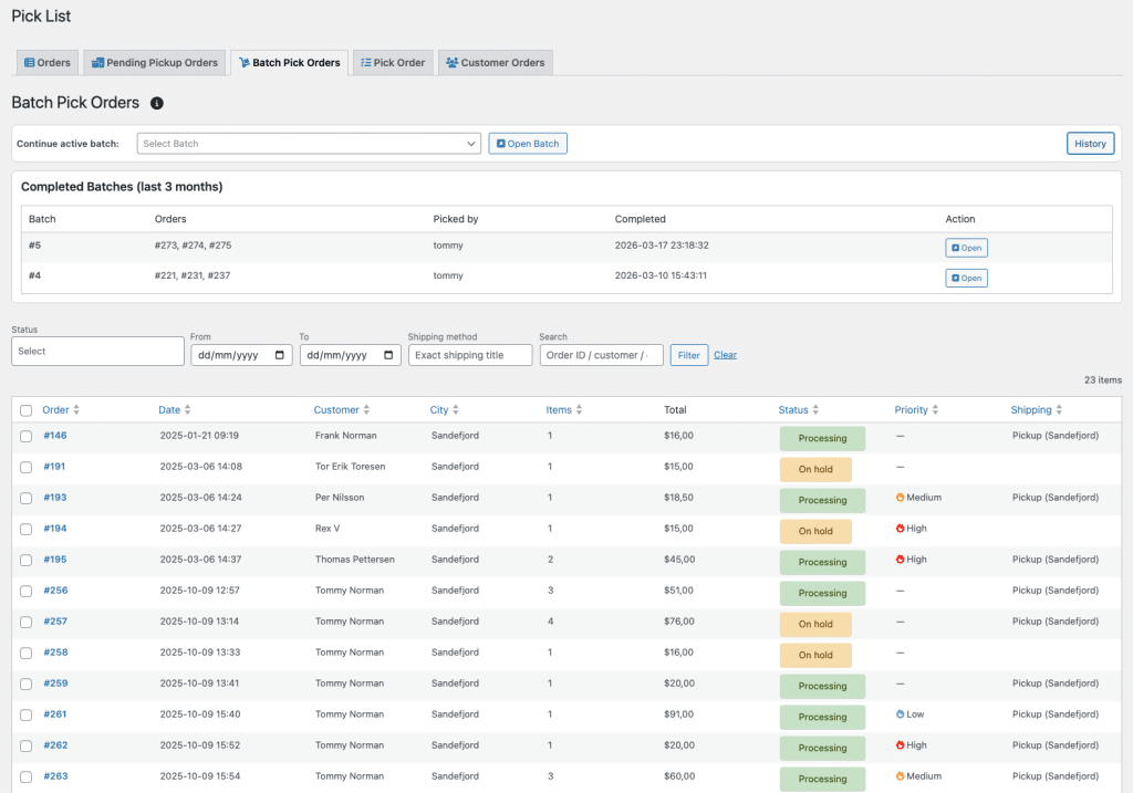 Batch Pick Orders (tab) - Consortia Addons