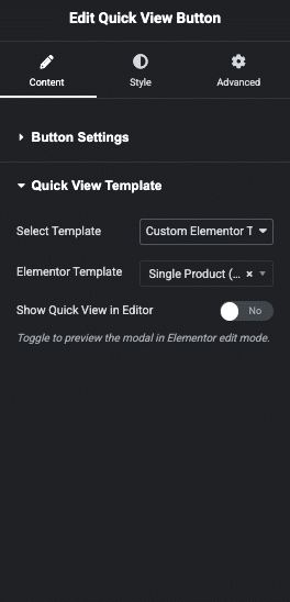 Quick View Templates